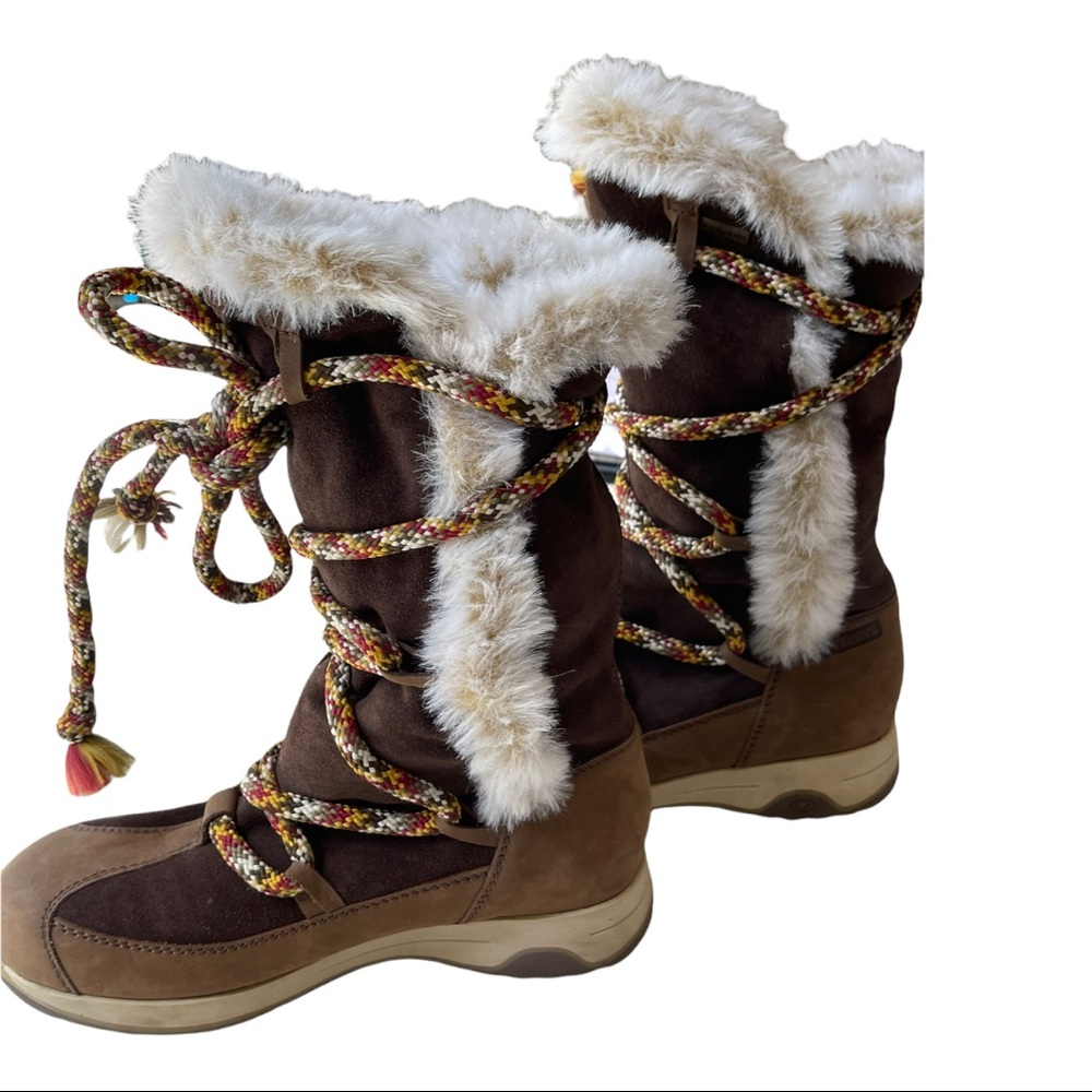 Tecnica Fur Brow lace up boots size 6 Made in Italy 🎁